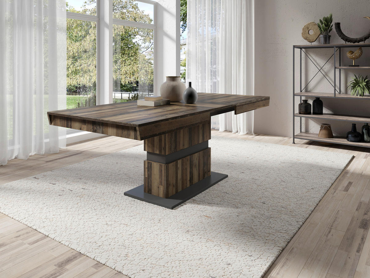 ESSTISCH in Holzwerkstoff 140/90/75 cm  - Alteiche/Anthrazit, KONVENTIONELL, Holzwerkstoff (140/90/75cm) - MID.YOU
