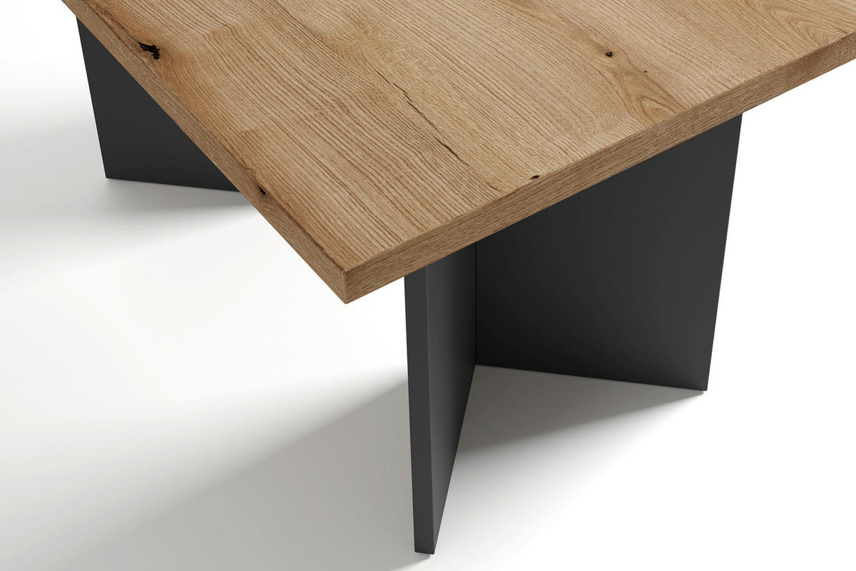 ESSTISCH rechteckig Anthrazit, Eichefarben  - Eichefarben/Anthrazit, MODERN, Holzwerkstoff (138/90/75,5cm) - MID.YOU