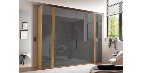 DREHTÜRENSCHRANK 300/236/58 cm 6-türig Eiche Bianco, Lavagrau  - Schieferfarben/Eiche Bianco, Design, Holz/Holzwerkstoff (300/236/58cm) - Dieter Knoll