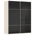 SCHWEBETÜRENSCHRANK 162/223/68 cm 2-türig Schwarz, Champagner  - Champagner/Schwarz, KONVENTIONELL, Glas/Holzwerkstoff (162/223/68cm) - Novel