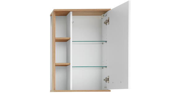 HÄNGESCHRANK 50,5/74,5/20,5 cm  - Eichefarben/Weiß, KONVENTIONELL, Glas/Holzwerkstoff (50,5/74,5/20,5cm) - Xora