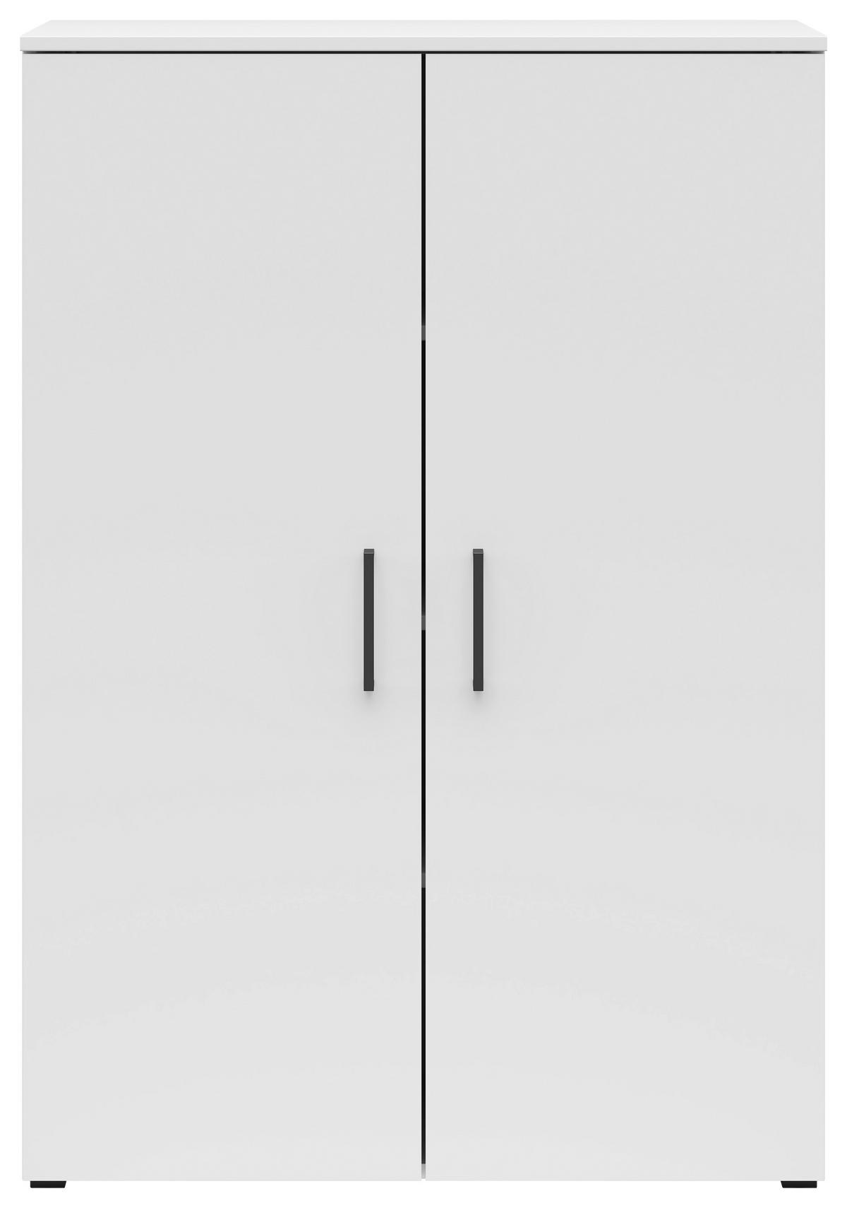 KOMODA, biela, 80/115/40 cm - čierna/biela, Modern, kompozitné drevo/plast (80/115/40cm) - Carryhome
