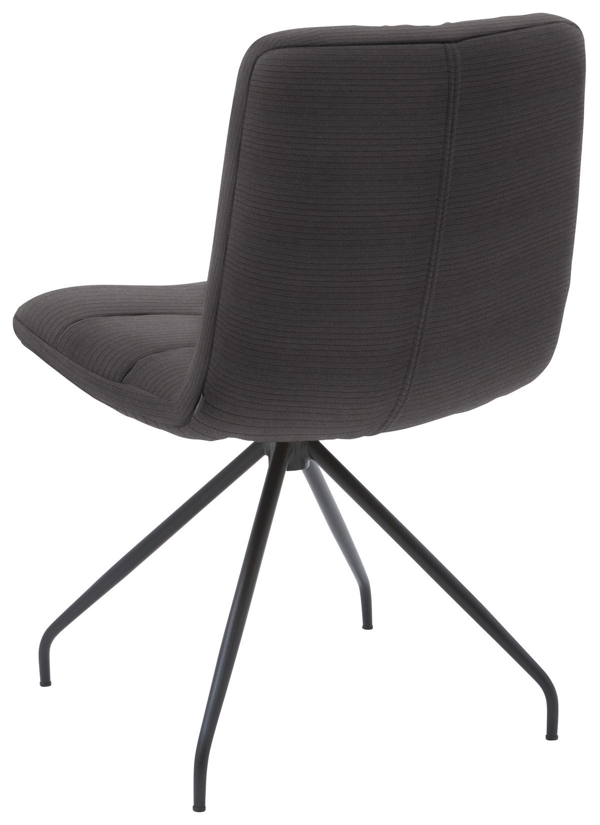 STUHL  in Cord Textil  - Schwarz/Mokka, Design, Textil/Metall (52/88/66cm) - Dieter Knoll