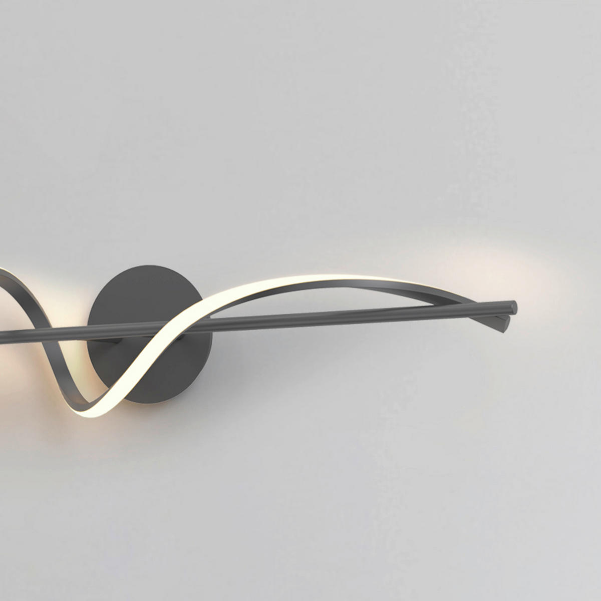 LED-WANDLEUCHTE 34/8/6 cm   - Schwarz Hochglanz, Design, Metall (34/8/6cm)