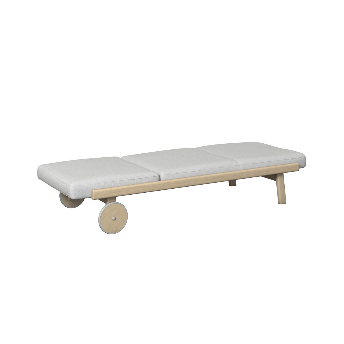 SONNENLIEGE 205/38,5/80 cm Esche  - Taupe/Sandfarben, ROMANTIK / LANDHAUS, Holz/Textil (205/38,5/80cm) - Dieter Knoll