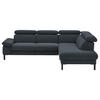 ECKSOFA in Flachgewebe Anthrazit  - Anthrazit/Schwarz, Design, Holzwerkstoff/Textil (272/217cm) - Pure Home Comfort