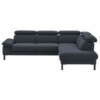 ECKSOFA in Flachgewebe Anthrazit  272/217 cm  - Anthrazit/Schwarz, Design, Holzwerkstoff/Textil (272/217cm) - Pure Home Comfort
