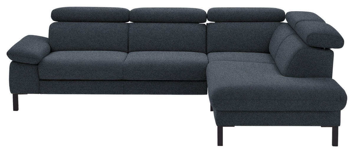ECKSOFA in Flachgewebe Anthrazit  272/217 cm  - Anthrazit/Schwarz, Design, Holzwerkstoff/Textil (272/217cm) - Pure Home Comfort