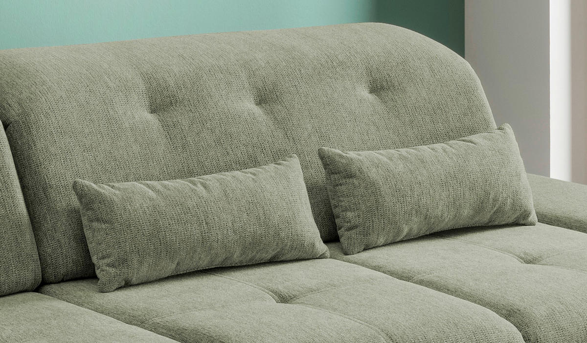 CloseUp von Livetastic ECKSOFA Grün Chenille.