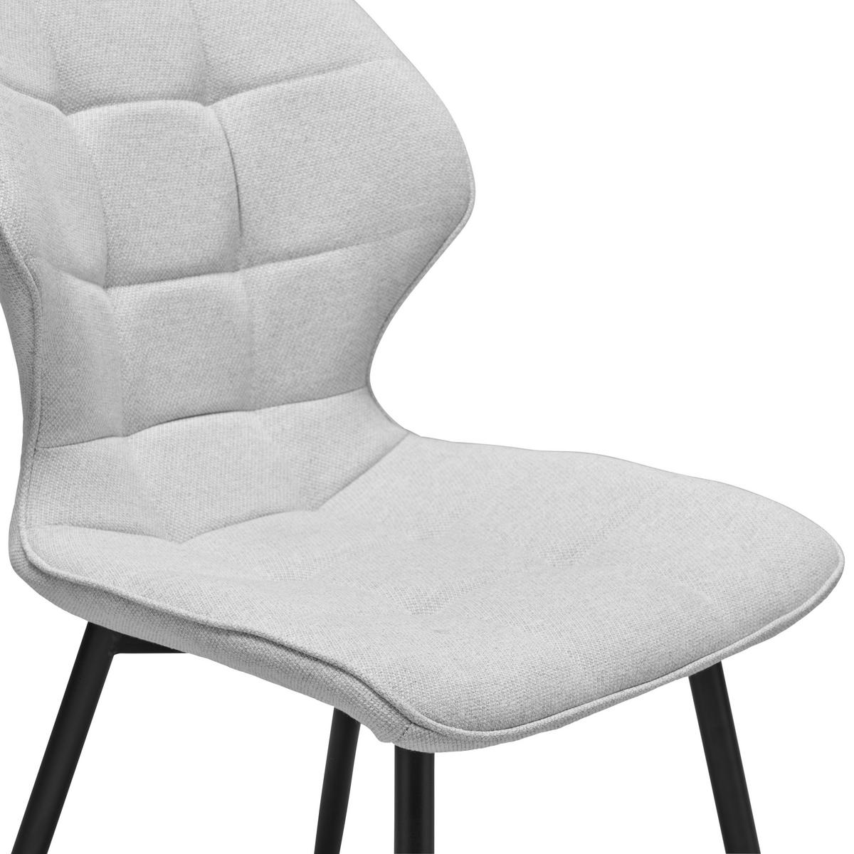 STUHL  in Eisen Webstoff Metall, Textil, Holz  - Hellgrau/Schwarz, LIFESTYLE, Holz/Textil (47/82/59cm) - Livetastic