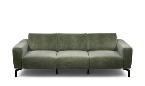 3-SITZER-SOFA in Samt Waldgrün  - Waldgrün/Schwarz, Design, Textil/Metall (250/86/86-94cm) - SENSOO