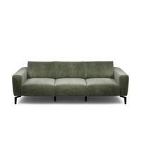 3-SITZER-SOFA in Samt Waldgrün  - Waldgrün/Schwarz, Design, Textil/Metall (250/86/86-94cm) - SENSOO