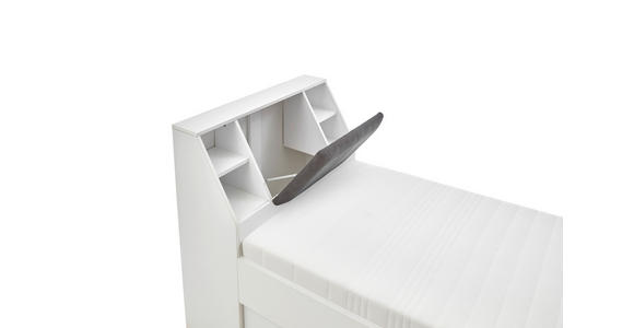 BETT 90/200 cm  in Grau, Weiß  - Weiß/Grau, KONVENTIONELL, Holzwerkstoff/Textil (90/200cm) - Carryhome