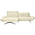ECKSOFA  in Chenille Creme  170-195/280 cm  - Creme/Schwarz, Design, Textil/Metall (170-195/280cm) - Dieter Knoll