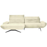 ECKSOFA  in Chenille Creme  170-195/280 cm  - Creme/Schwarz, Design, Textil/Metall (170-195/280cm) - Dieter Knoll