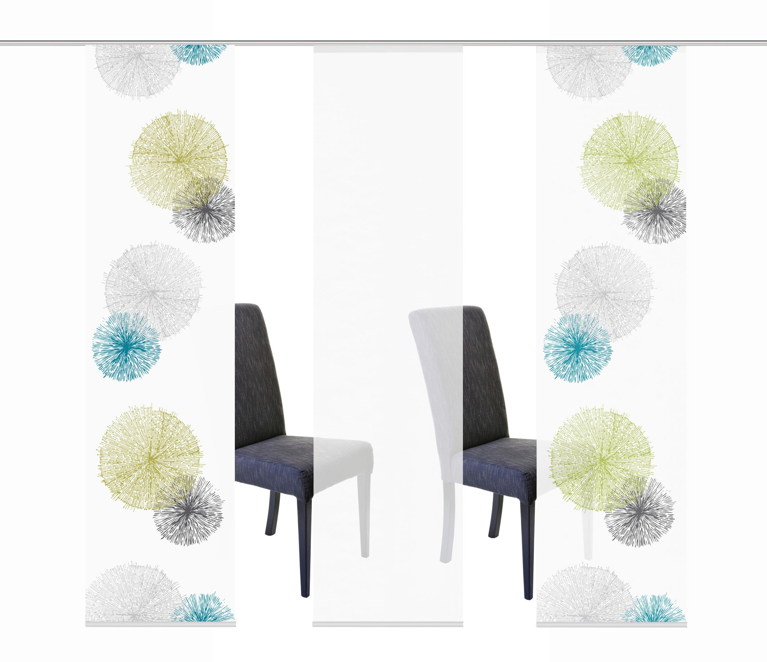 FLÄCHENVORHANG RAWLINS, 3-TLG.  3 Stück  blickdicht   60/245 cm  - Grün, Basics, Textil (60/245cm)