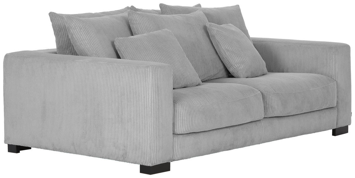 2,5-SITS SOFFA i manchester grå  - svart/grå, Klassisk, trä/textil (203/83/126cm) - MID.YOU