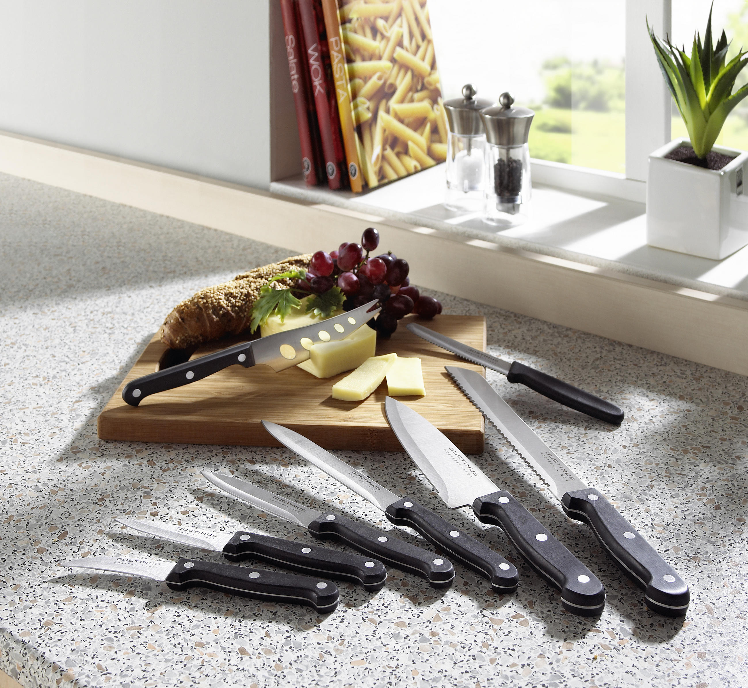 SCHINKENMESSER Küchenchef 25 cm - Schwarz, Basics, Kunststoff/Metall (25cm) - Justinus