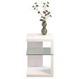 BEISTELLTISCH in Glas, Holzwerkstoff 40/40/60 cm  - Weiß, Design, Glas/Holzwerkstoff (40/40/60cm) - Xora