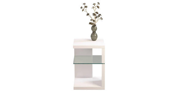 BEISTELLTISCH in Glas, Holzwerkstoff 40/40/60 cm - Weiß, Design, Glas/Holzwerkstoff (40/40/60cm) - Xora