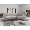 ECKSOFA ZOE E Greige Flachgewebe  - Greige/Schwarz, KONVENTIONELL, Textil/Metall (309/199cm) - Sit & More