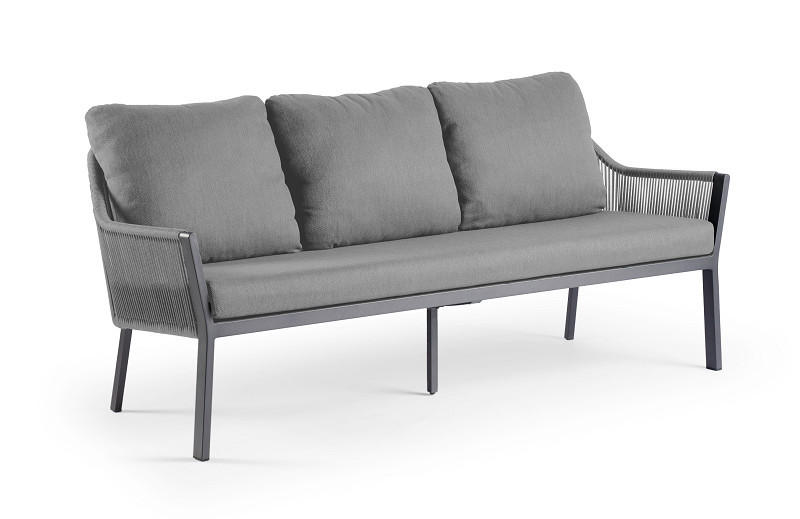 LOUNGESOFA  - Anthrazit/Grau, Modern, Textil/Metall (199/79/83cm) - Tierra Outdoor