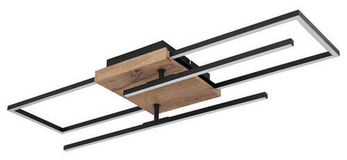 LED-DECKENLEUCHTE 24 W    80/20/11,5 cm  - Dunkelbraun/Opal, Design, Holzwerkstoff/Kunststoff (80/20/11,5cm) - Globo
