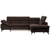 ECKSOFA in Mikrofaser Dunkelbraun  279/210 cm  - Dunkelbraun/Schwarz, Design, Kunststoff/Textil (279/210cm) - Stylife