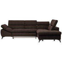 ECKSOFA  in Mikrofaser Dunkelbraun  279/210 cm  - Dunkelbraun/Schwarz, Design, Kunststoff/Textil (279/210cm) - Stylife