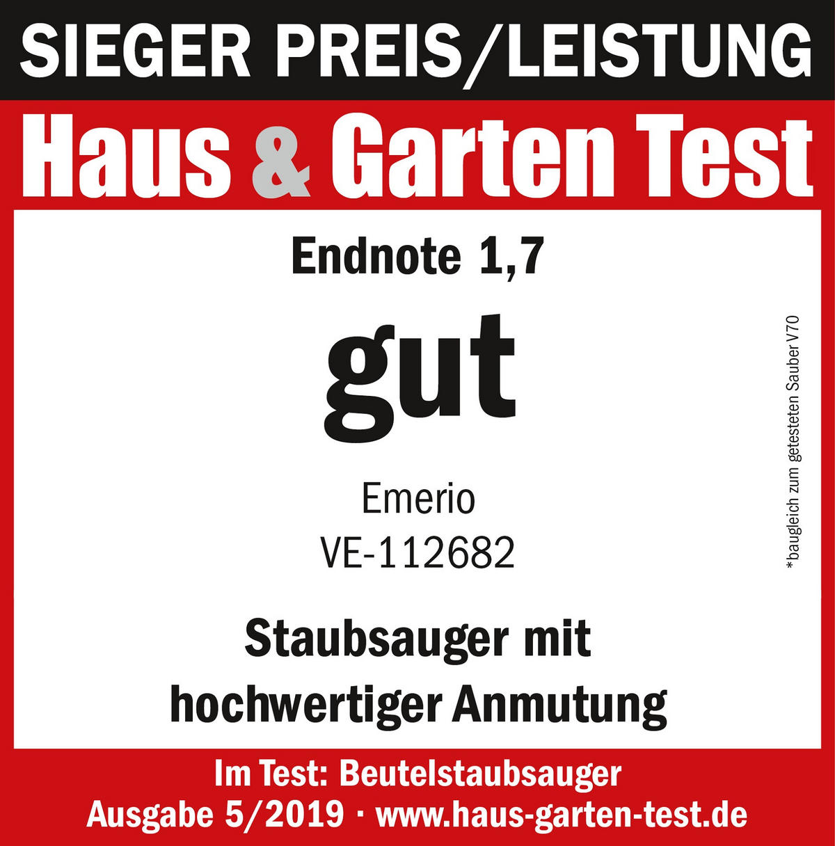 BODENSTAUBSAUGER VE-112682.8  - Blau/Schwarz, Basics, Kunststoff (27,5/52,5/28cm) - EMERIO