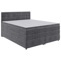 BOXSPRINGBETT 160/200 cm,  in Grau, Bettkasten, Topper, Matratzen, H3 = fest  - Schwarz/Grau, KONVENTIONELL, Kunststoff/Textil (160/200cm) - Boxxx