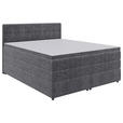 BOXSPRINGBETT 160/200 cm  in Grau  - Schwarz/Grau, KONVENTIONELL, Kunststoff/Textil (160/200cm) - Carryhome