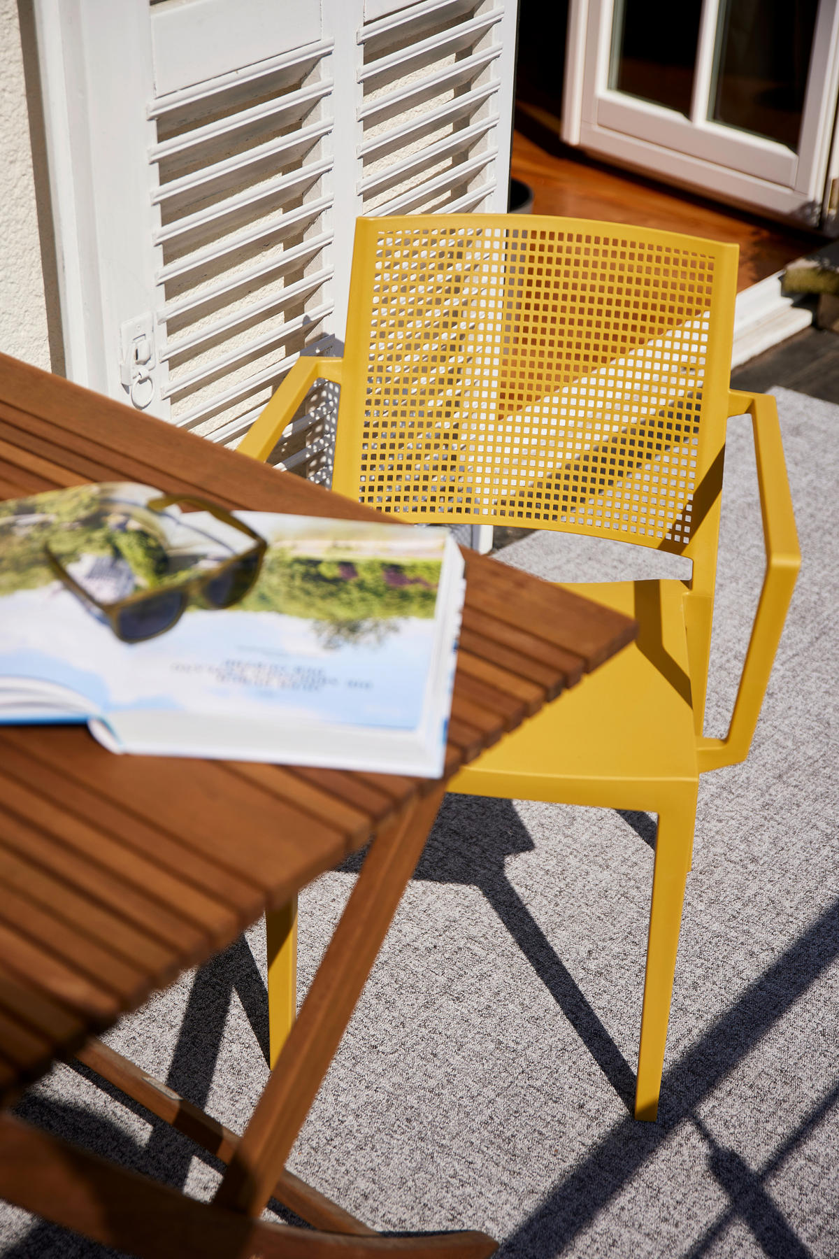 GARTENGARNITUR 5-teilig  - Gelb, Basics, Holzwerkstoff/Kunststoff (80/80/80cm) - Siena Garden
