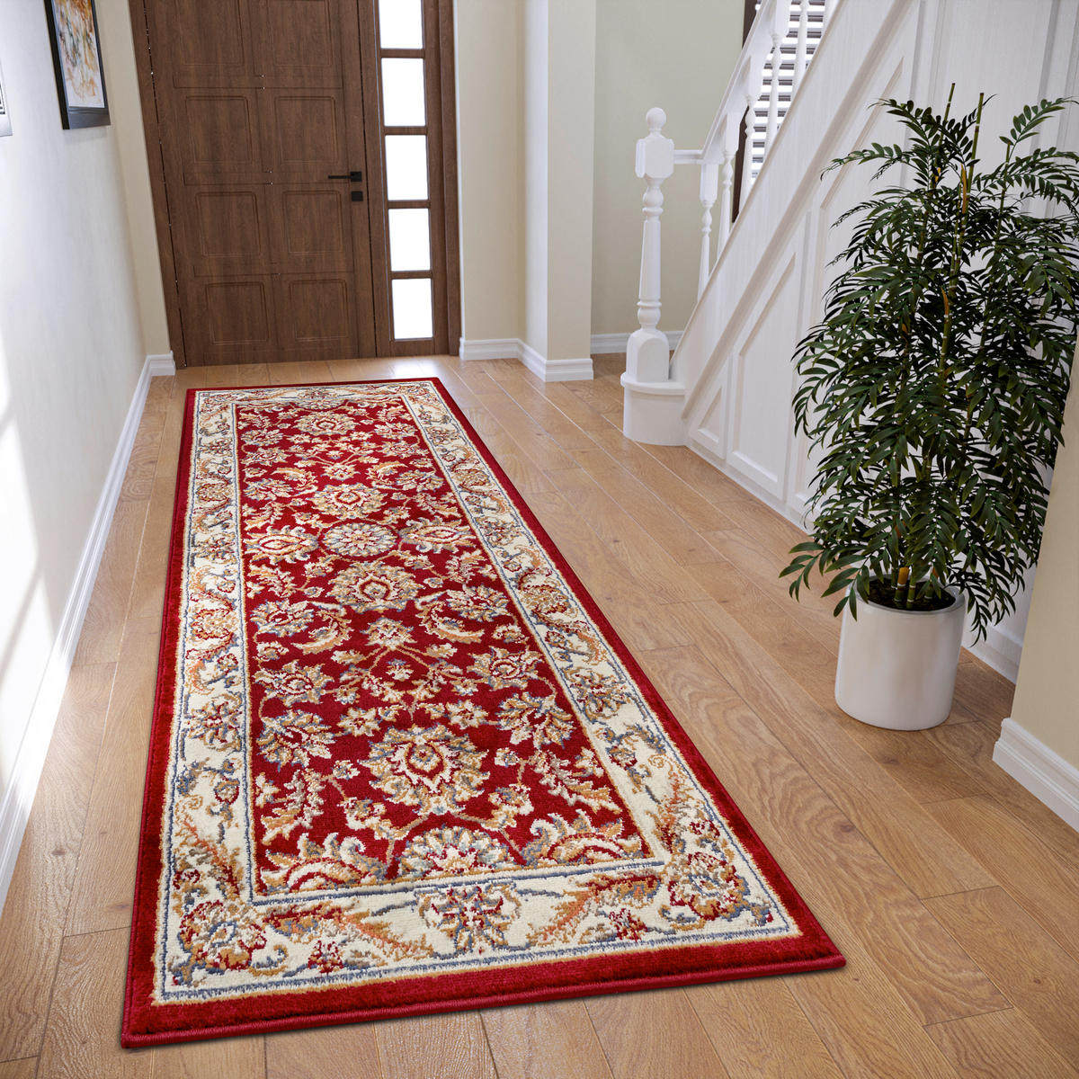 LÄUFER 80/240 cm Luxor  - Rot/Creme, Design, Kunststoff/Textil (80/240cm)