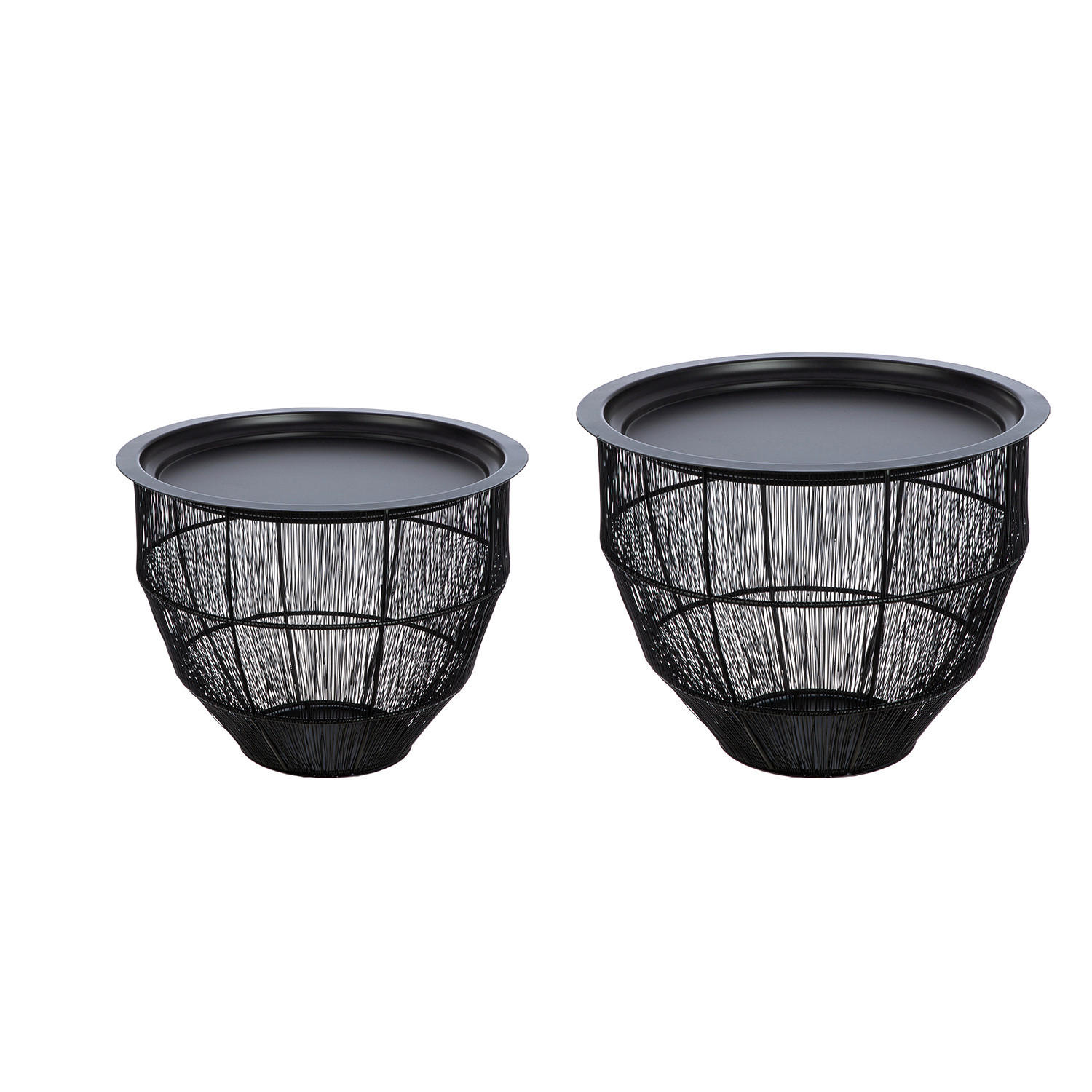 BEISTELLTISCHSET Schwarz  - Schwarz, LIFESTYLE, Metall (45/33null)