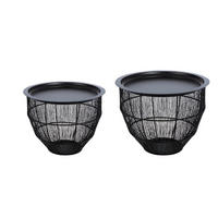 BEISTELLTISCHSET Schwarz  - Schwarz, LIFESTYLE, Metall (45/33null)