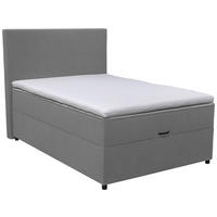BOXBETT 100/200 cm,  in Grau, Matratze, Bettkasten, Topper, H3 = fest  - Schwarz/Grau, KONVENTIONELL, Kunststoff/Textil (100/200cm) - Moderano