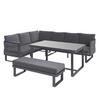DINING-LOUNGESET 190/240 cm Aluminium  - Anthrazit, MODERN, Glas/Kunststoff (190/240cm) - Ambia Garden