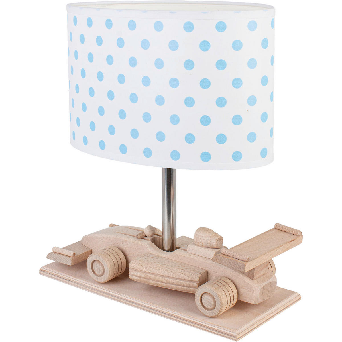 KINDERTISCHLEUCHTE Rennwagen 32/14/27 cm  - Blau/Naturfarben, Basics, Holz/Holzwerkstoff (32/14/27cm)