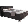 BOXSPRINGBETT 180/200 cm  in Anthrazit  - Anthrazit/Silberfarben, Design, Kunststoff/Textil (180/200cm) - Carryhome