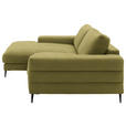 ECKSOFA  in Flachgewebe Hellgrün Rücken echt  177/253 cm  - Schwarz/Hellgrün, Design, Textil/Metall (177/253cm) - Dieter Knoll