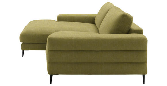 ECKSOFA  in Flachgewebe Hellgrün Rücken echt  177/253 cm  - Schwarz/Hellgrün, Design, Textil/Metall (177/253cm) - Dieter Knoll