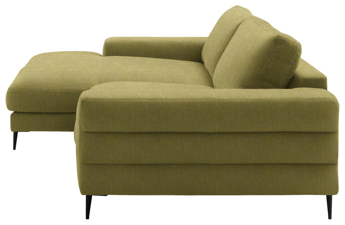 ECKSOFA in Flachgewebe Hellgrün  177/253 cm  - Schwarz/Hellgrün, Design, Textil/Metall (177/253cm) - Dieter Knoll