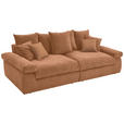 BIGSOFA Feincord Orange  - Schwarz/Orange, Design, Kunststoff/Textil (260/90/140cm) - Carryhome