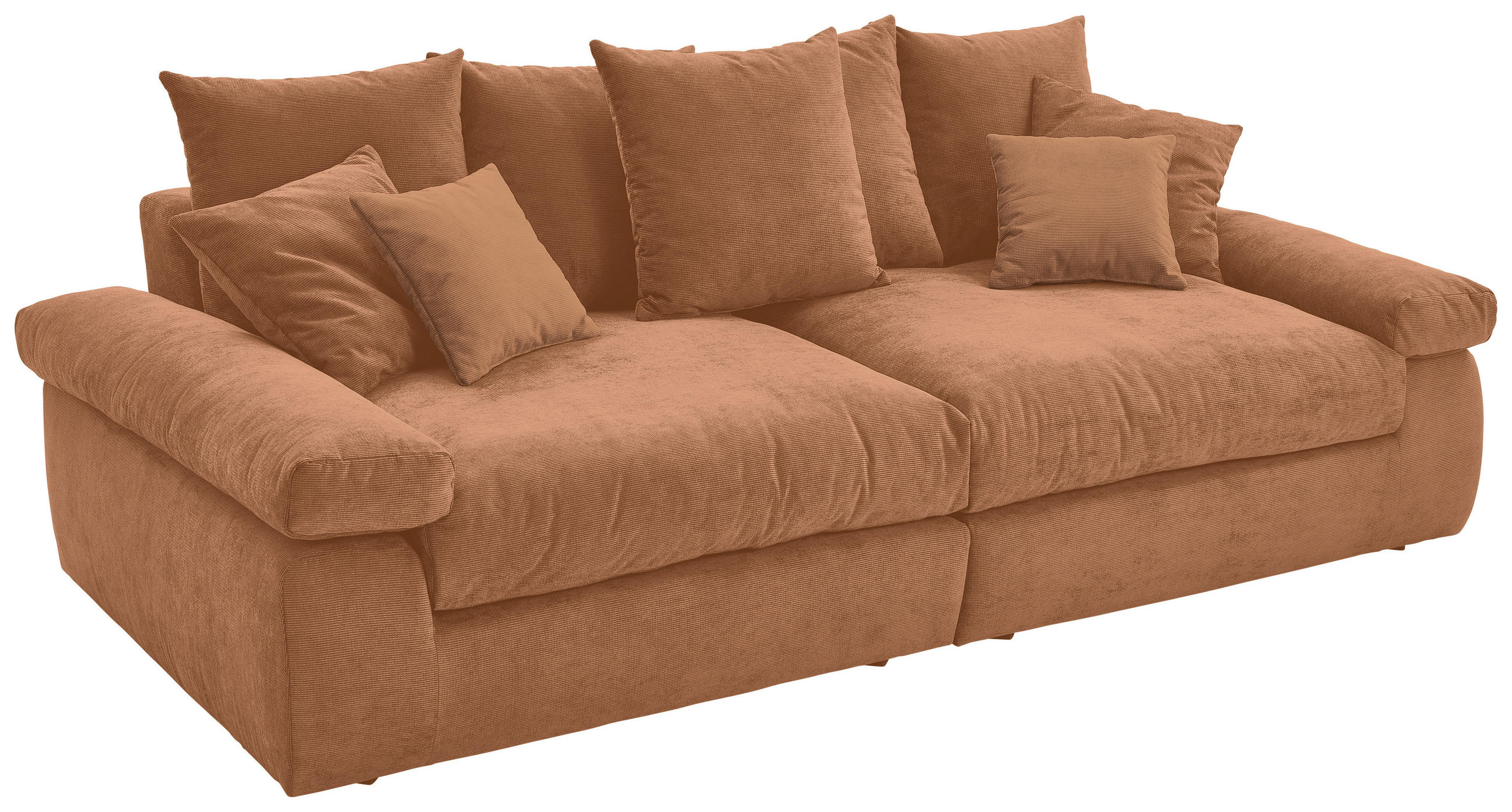 BIGSOFA Feincord Orange  - Schwarz/Orange, Design, Kunststoff/Textil (260/90/140cm) - Carryhome