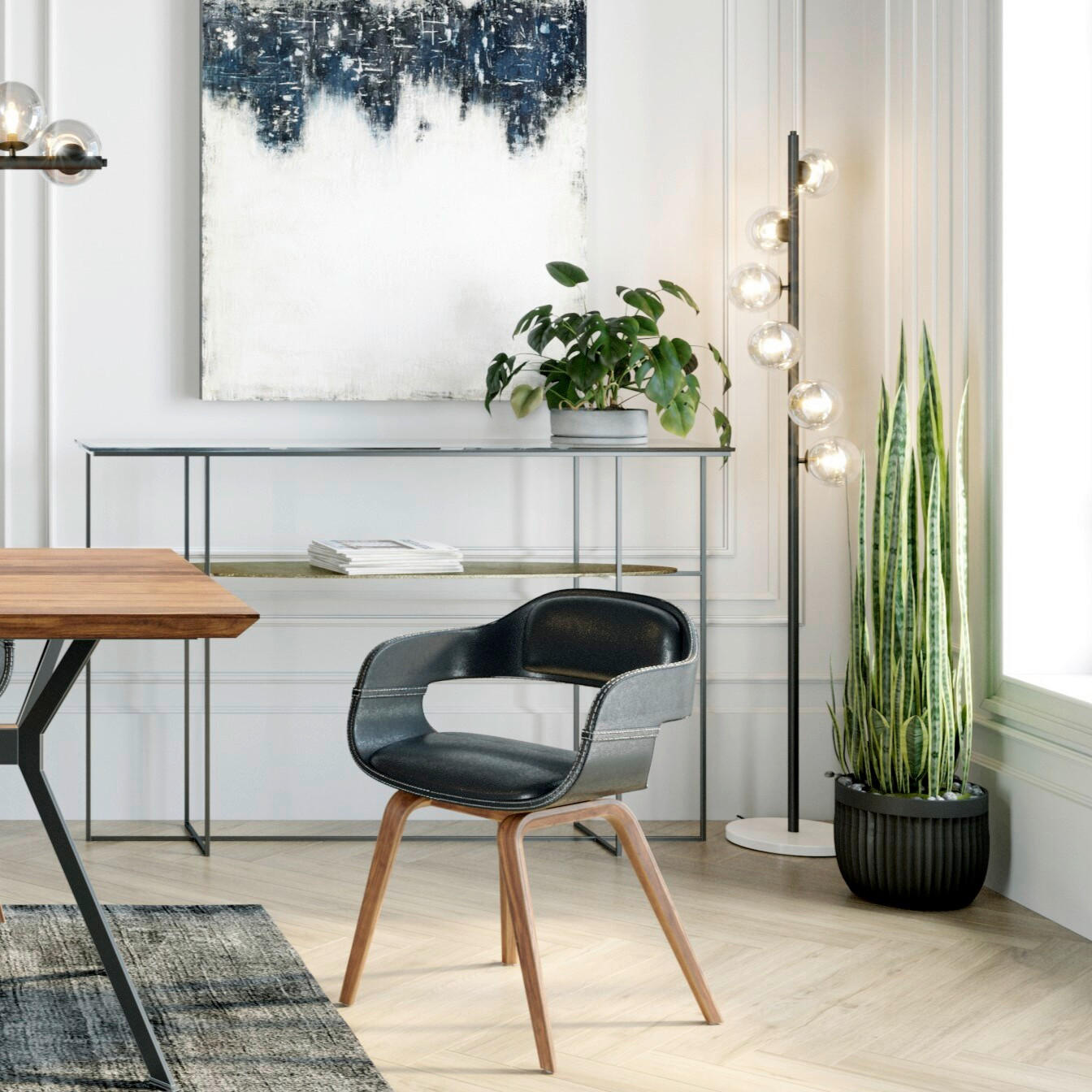 DEKOPFLANZE  - Dunkelgrün/Schwarz, Design, Kunststoff (35/155/35cm) - Kare-Design