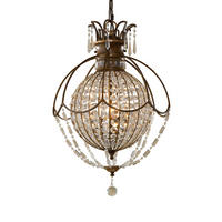 KRONLEUCHTER 45.7/77.5 cm   - Bronzefarben, Natur, Glas/Metall (45.7/77.5cm) - Elstead Lighting