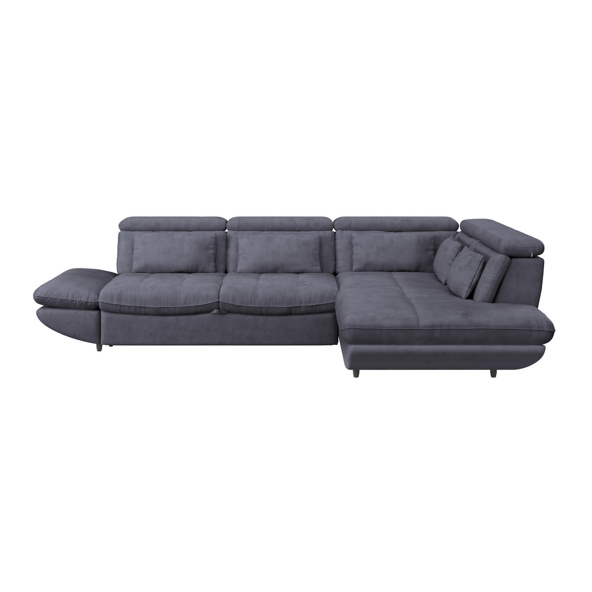 WOHNLANDSCHAFT in Webstoff Dunkelblau  - Schwarz/Dunkelblau, Modern, Kunststoff/Textil (233/311cm) - MID.YOU