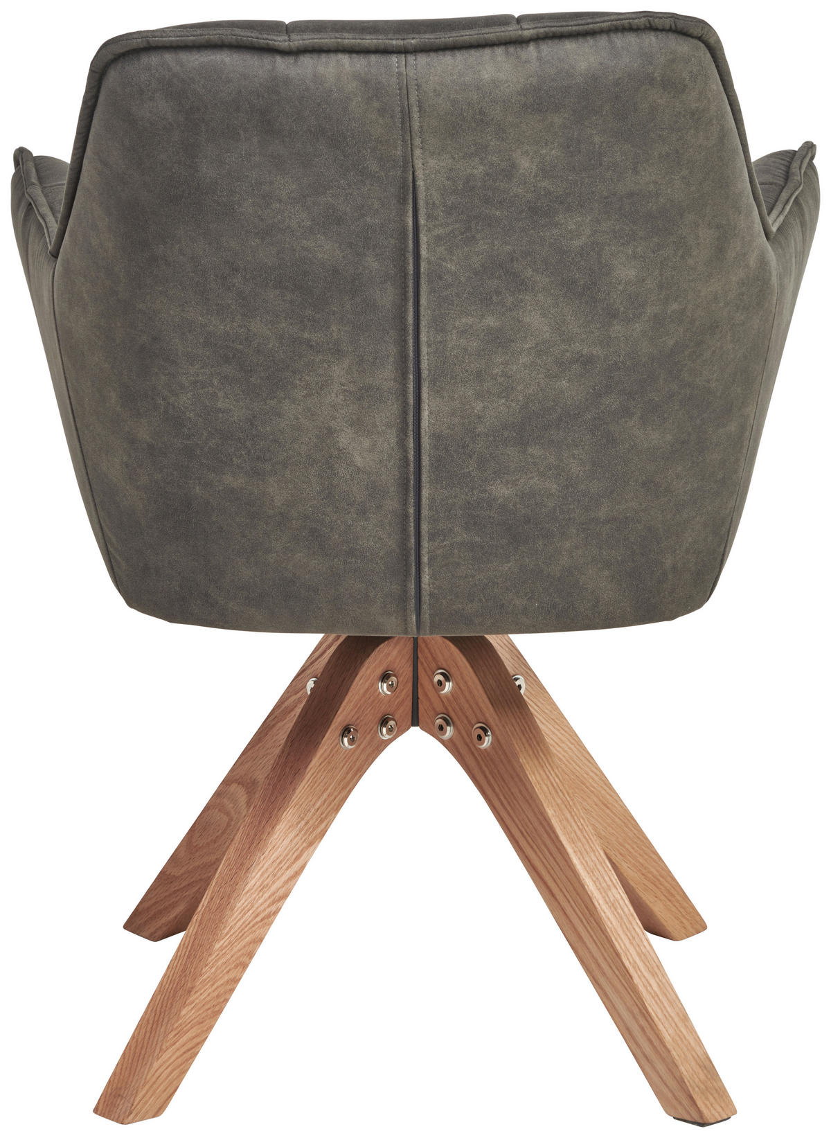 ARMLEHNSTUHL  Sitzfläche 360° drehbar, inklusive Armlehnen Webstoff  - Eichefarben/Grau, Basics, Holz/Textil (61/85/63cm) - MID.YOU