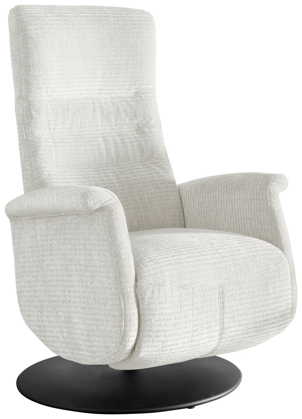 RELAXSESSEL in Textil Weiss  - Weiss/Schwarz, Modern, Textil/Metall (72/118/85-165cm) - Livetastic